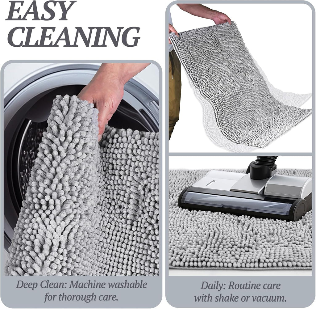Dog Door Mat Absorpmax Dog Rug for Muddy Paw, Mat for Muddy Paw Door Indoor Floor Entryway, Waterproof Washable & Water Absorbent Dirt Trapper, 31" × 20", Grey