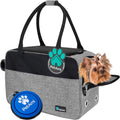 Dog Purse Carrier for Small Dogs Cats, TSA Airline Approved Soft-Sided Pet Carrier with Pockets, Ventilated Travel Tote Bag with Bed & Shoulder Strap, Puppy Kitten, Max 12 Lbs, Heather Grey