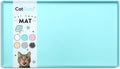 Cat Food Mat, Small & Large Pet Feedingd Mat, 100% Waterproof Cat Mats for Food and Water, Silicone Mats for Pet Bowls, Non-Slip Placemat for Water Bowl or Fountain (Small, Aruba)