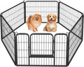 Wide Panel Dog Playpen, 6 Panels 24 Inch High Pet Pen with Gate, Portable Indoor Outdoor Fence for Small/Medium Breed Dogs