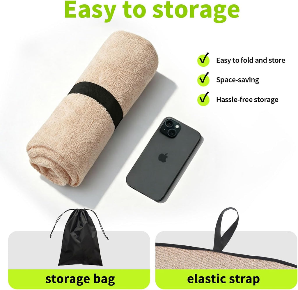 Towel Waterproof Car Seat Cover Beige for Trucks SUV Seats Fitness Athletes Pets Gym and Water Sport